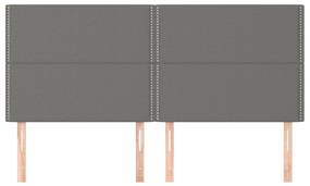 vidaXL Κεφαλάρια Κρεβατιού 4 τεμ. Σκ. Γκρι 90x5x78/88 εκ. Υφασμάτινο