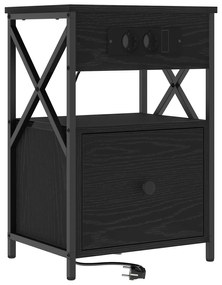 vidaXL Κομοδίνο Μαύρη δρυς 40 x 31 x 60 εκ. Επεξεργασμένο ξύλο