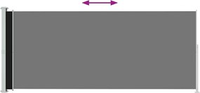 vidaXL Σκίαστρο Πλαϊνό Συρόμενο Βεράντας Μαύρο 220 x 500 εκ.