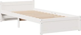 vidaXL Σκελετός Κρεβατιού με Κεφαλάρι Χωρίς Στρώμα Λευκό 90x190 εκ.
