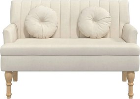 vidaXL Παγκάκι 113 x 64,5 x 75,5 εκ. Λινό με Μαξιλάρια