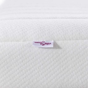 vidaXL Στρώμα με Στρώση Καρύδας Λευκό 90 x 200 cm Τσέπες ελατηρίων