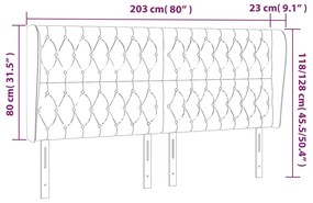 Κεφαλάρι με Πτερύγια Μαύρο 203x23x118/128 εκ. Υφασμάτινο 3118316