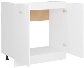 vidaXL Ντουλάπι Νεροχύτη Lyon Λευκό 80x46x81,5 εκ. Επεξ. Ξύλο