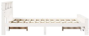 vidaXL Σκελετός Κρεβατιού Λευκό 140 x 190 cm Μασίφ ξύλο πεύκου