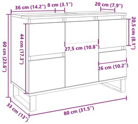 ΝΤΟΥΛΑΠΙ ΝΙΠΤΗΡΑ ΜΠΑΝΙΟΥ ΣΚΥΡΟΔΕΜΑ ΓΚΡΙ 80X33X60 CM 857237