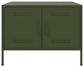 vidaXL Τραπεζάκι Σαλονιού Πράσινο Λαδί 68x50x50,5 εκ. από Ατσάλι