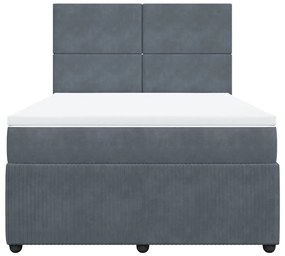 ΚΡΕΒΑΤΙ BOXSPRING ΜΕ ΣΤΡΩΜΑ ΣΚΟΥΡΟ ΓΚΡΙ 160X200 ΕΚ. ΒΕΛΟΥΔΙΝΟ 3292377