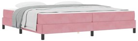 vidaXL Κρεβάτι box spring με στρώμα με στρώμα Ροζ 200 x 200 cm Βελούδο