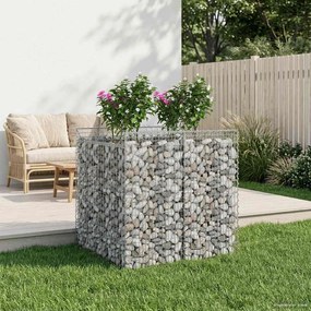 vidaXL Ανασηκωμένο κρεβάτι gabion 2 pcs Ασημί
