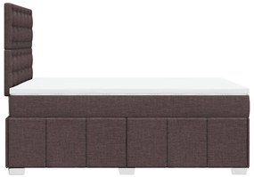 vidaXL Κρεβάτι Boxspring με Στρώμα Σκούρο Καφέ 120x190 εκ Υφασμάτινο