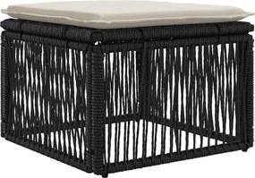 vidaXL Σετ Καναπέ Κήπου 7 pcs Μαύρο συνθετικό ρατάν