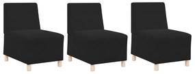 vidaXL Καναπέδες 3 pcs Μαύρο 55 x 74 x 82 εκ. Βελούδο