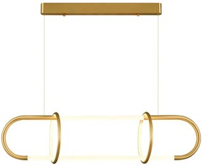 Φωτιστικό Οροφής - Ράγα 414LRC1836 98x25x120cm 2xLed 2400lm 12W 3000K Gold Opviq