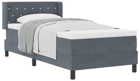 vidaXL Κρεβάτι με Ελατήρια και Στρώμα Μαύρο 100x200 εκ. Βελούδο