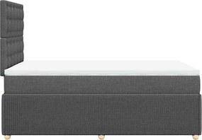 vidaXL Κρεβάτι Boxspring με Στρώμα Σκούρο Γκρι 120x200 εκ. Υφασμάτινο
