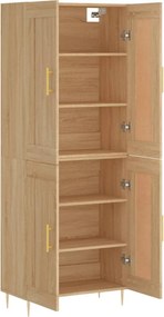 vidaXL Ντουλάπι Sonoma δρυς 69,5 x 34 x 180 εκ. από Επεξεργασμένο Ξύλο