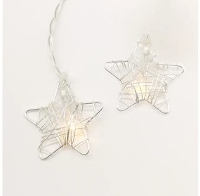 Λαμπάκια Σειρά 10 LED IP20 METAL STARS Μπαταρίας Ασημί XMSSTAR10WW2A ACA-XMSSTAR10WW2A-Ασημί XMSSTAR10WW2A