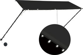 vidaXL Τέντα Συρόμενη με LED Ανθρακί 300 x 150 εκ.