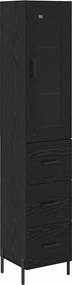 vidaXL Highboard Μαύρη Οξυά 34,5 x 34 x 180 εκ. Επεξεργασμένο ξύλο