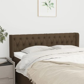 vidaXL Κεφαλάρι με Πτερύγια Σκούρο Καφέ 147x16x78/88 εκ. Υφασμάτινο