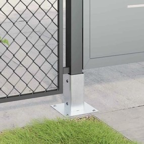vidaXL Βάσεις στύλων τετράγωνες 4 τεμάχια Ασημί Γαλβανισμένος χάλυβας