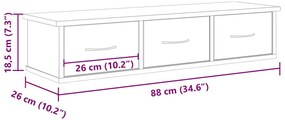 Ντουλάπι Τοίχου Αρτισιανή Δρυς 88x26x18,5 εκ Επεξεργασμένο Ξύλο - Καφέ