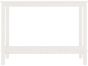 vidaXL Τραπέζι Κονσόλα Λευκό 110 x 40 x 80 εκ. από Μασίφ Ξύλο Πεύκου