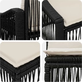 vidaXL Σετ Καναπέ Κήπου 5 pcs Μαύρο συνθετικό ρατάν