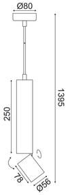 ΚΡΕΜΑΣΤΟ ΦΩΤΙΣΤΙΚΟ 1XGU10 BABEL ΜΑΥΡΟ ΜΕΤ/ΚΟ IP20 D5,6XD8XH140CM - RA3551PBK - RA3551PBK