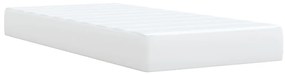 vidaXL Κρεβάτι Boxspring με Στρώμα Λευκό 100x200εκ.από Συνθετικό Δέρμα