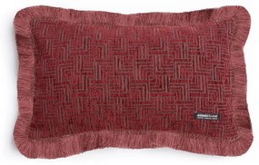 Μαξιλαροθήκη Διακοσμητική New Maze Trimming Bordo Aslanis Home 30X50 Βαμβάκι-Chenille