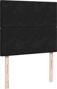 vidaXL Κρεβάτι Boxspring με Στρώμα Μαύρο 120x190 εκ. Βελούδινο