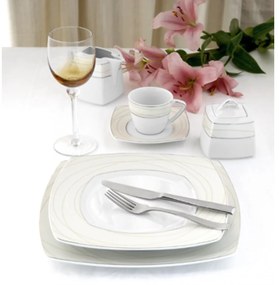 Σερβίτσιο Πιάτων Πορσελάνης Riva – 72τμχ - Cryspo Trio