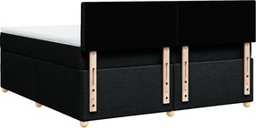 vidaXL Κρεβάτι Boxspring με Στρώμα Μαύρο 180x200 εκ. Υφασμάτινο