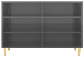 vidaXL Ραφιέρα Γυαλιστερή Γκρι 103,5 x 35 x 70 εκ. από Επεξ. Ξύλο