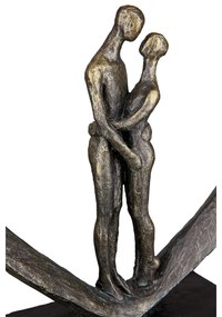 Γλυπτό Καρδιά &#039;Love Tree&#039; Ζευγάρι Μοτίβο Πολυρεζίνη Μπρονζέ 8x32x31.5cm
