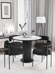 Stewehome Στρογγυλό Τραπέζι Κουζίνας &amp;amp; Τραπεζαρίας λευκό 90x90 cm