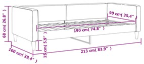 Καναπές Κρεβάτι Ανοιχτό Γκρι 90 x 190 εκ. Υφασμάτινος - Γκρι