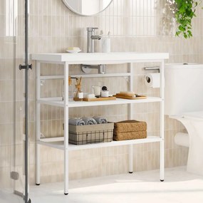 vidaXL Έπιπλο Μπάνιου Λευκό 79 x 38 x 83 εκ. Σιδερένιο