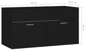 Ντουλάπι Νιπτήρα Μαύρο 90 x 38,5 x 46 εκ. από Μοριοσανίδα - Μαύρο