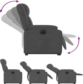 vidaXL Πολυθρόνα Ηλεκ. Ανακλινόμενη Ανύψωση Σκ. Γκρι Υφασμάτινη