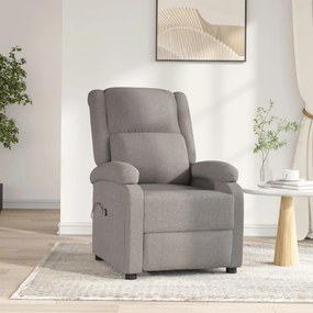 vidaXL Πολυθρόνα Ανακλινόμενη Ηλεκτρική Taupe Υφασμάτινη