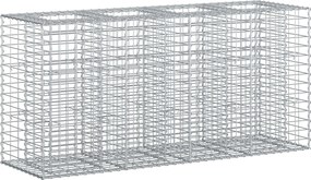 vidaXL Ανασηκωμένο κρεβάτι gabion Ασημί