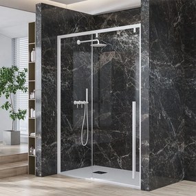 Καμπίνα Ντουζιέρας Από Τοίχο Σε Τοίχο Συρόμενη Santorini 400 SANB400150 8mm Clear-White Karag 150 x 200 Αλουμίνιο,Γυαλί