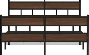 vidaXL Σκελετός Κρεβατιού Χωρίς Στρώμα με Κεφαλάρι και Ποδαρικό