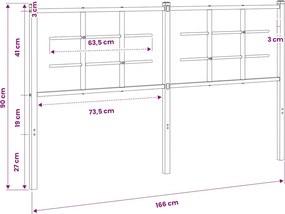 vidaXL Ανταλλακτικό κεφαλάρι Λευκό 160 εκ. Μεταλλικό