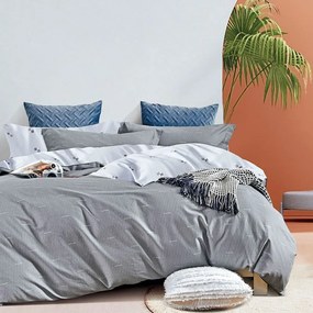 Πάπλωμα Bolton (Σετ 3τμχ) Grey Ρυθμός Queen Size 220x240cm 100% Βαμβακοσατέν