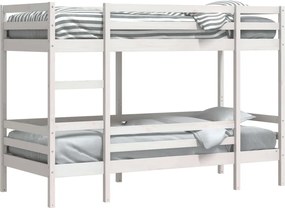 vidaXL Κουκέτα Λευκό 75x190 εκ. από Μασίφ Ξύλο Πεύκου