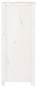 vidaXL Συρταριέρα Λευκή 70 x 35 x 80 εκ. από Μασίφ Ξύλο Πεύκου